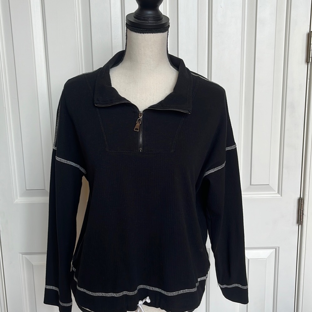 Tribal Jeans Black Thermal Top